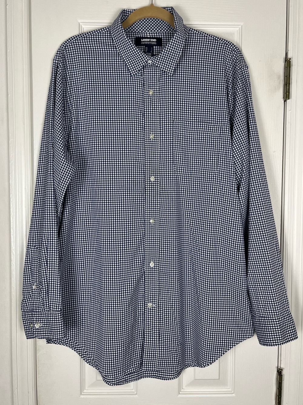 Lands’ End Outfitters Men’s Performance Stretch Gingham Check Button Up Shirt